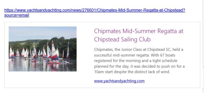 Yachts & Yachting article about Chipmates Summer Regatta